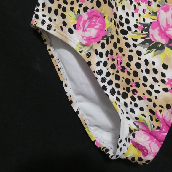 BETSEY JOHNSON | size 7/8 | Floral One Piece Swimsuit | Ruffle Trim Top - Picture 8 of 16
